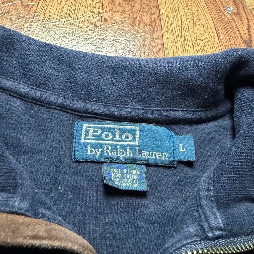 Polo Ralph Lauren Vtg 90's Triple Pony Fleece Quarter Sweatshirt Large